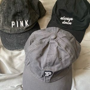 3 PINK baseball hats